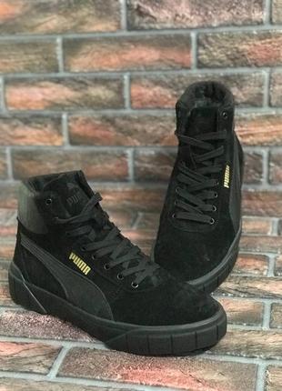 Мужские чёрные замшевые ботинки puma чоловічі чорні замшеві черевики puma3 фото