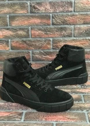 Мужские чёрные замшевые ботинки puma чоловічі чорні замшеві черевики puma2 фото
