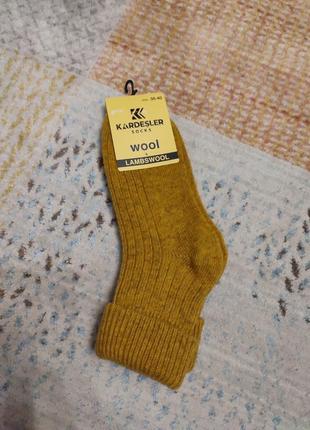 Теплые носки с отворотом из шерсти ягненка kardesler шерстяные носки1 фото