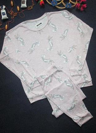 Шикарный трикотажный домашний костюм принт бакс банни george ⛄❄️⛄