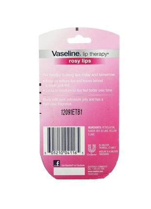 Vaseline  бальзам для губ lip therapy, rosy lips, 2 шт по   (7 g)3 фото