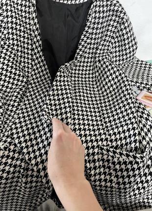 Стильный пиджак кардиган в гусиную лапку4 фото