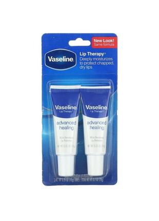 Vaseline бальзам для губ lip therapy, advanced healing, 2 tubes,по  (10 g)