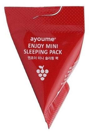 Нічна маска для обличчя з екстрактом червоного вина ayoume enjoy mini sleeping pack 3 g