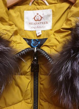 Зимняя куртка пуховик meajiateer с натуральным мехом.7 фото