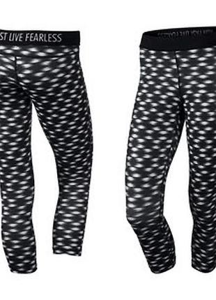 Женские лосины леггинсы тайтсы nike women's printed relay foldover cropped