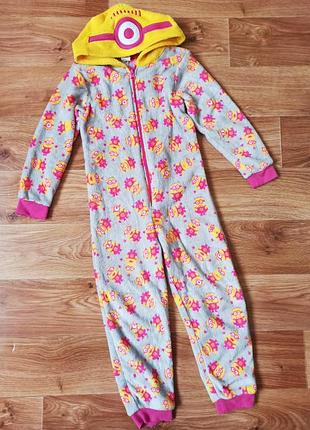 Тепла махрова піжама кігурумі ромпер на дівчинку зріст 122 128
