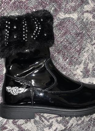 Полусапоги зимние кожа лак р 35-36 lelli kelly италия