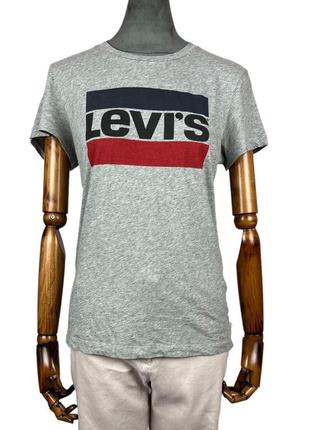 Сіра базова футболка levi’s з написом