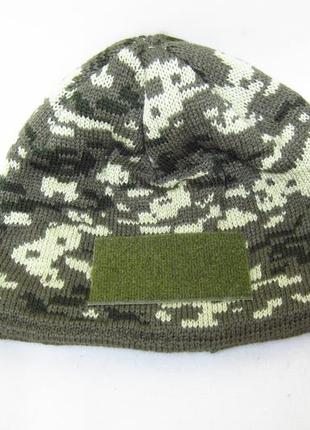 Шапка військова зимова в'язана піксель  00608-4