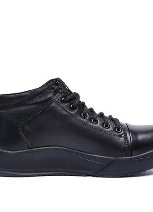 Чоловічі зимові шкіряні черевики e-series black style