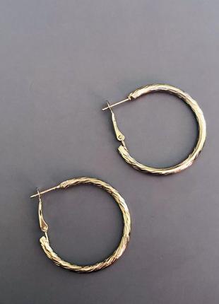 Сережки масивні массивные кольца серьги кольца серебристые сріблясті1 фото