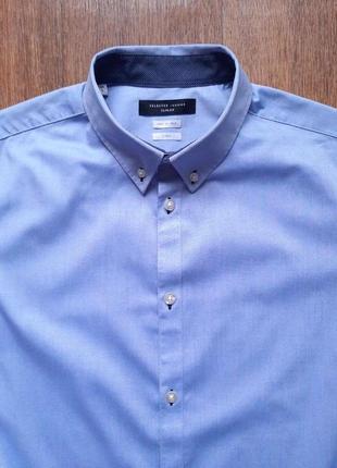 Сорочка selected homme блакитна  голуба slim fit  розмір  m, s  42 см