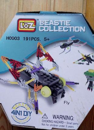 Конструктор beastie collection "муха, жук, скат, осьминог"