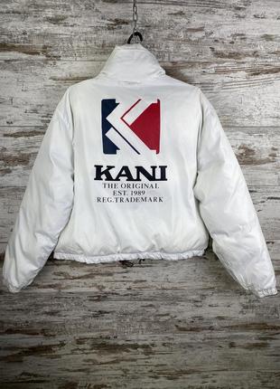 Женский пуховик karl kani пуховой пуховая куртка ветровка зимняя swoosh nsw двусторонний6 фото