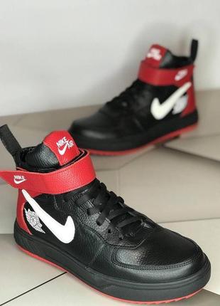 Мужские кожаные   ботинки nike с липучкой ❤️5 фото