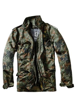 Полевая тактическая куртка brandit m-65 standart flecktarn водоотталкивающая демисезон/еврозима камуфляж военная куртка милитари