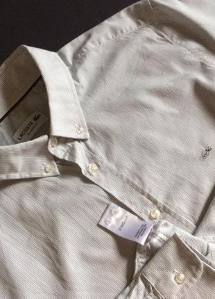 Мужская рубашка lacoste оригинал чистая франция размер ворот 42