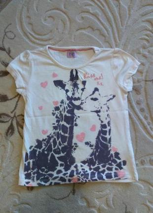 Милая футболка с жирафками на девочку 3-5года от f&f florence&fred