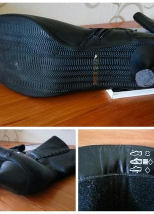 Черные кожаные осенние полусапожки сапоги ботинки4 фото