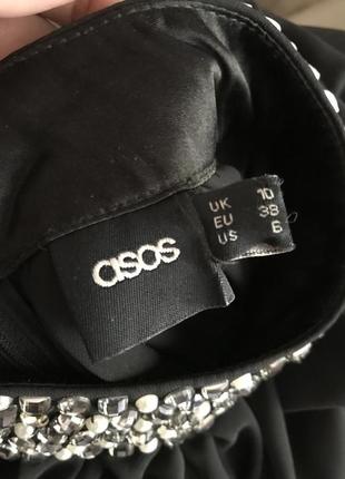 Шифоновое вечернее платье asos со стразами3 фото