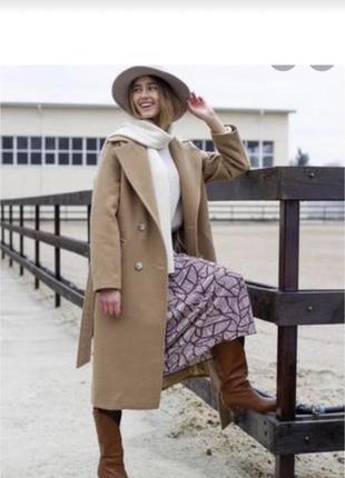 Шерстяне пальто, пальто кольору кемел1 фото