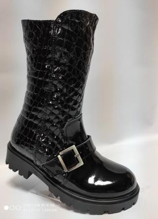 Распродажа !!! тiflani кожаные на овчине зимние ботинки сапоги для девочки р.31, 38,  394 фото