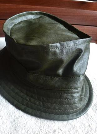 Теплая стильная шляпа панама имитация натуральной кожи.1 фото