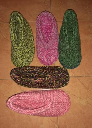 Тапочки носочки вязаные