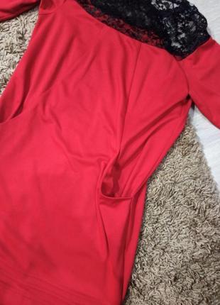 Шикарна червона сукня-міді з рукавами по фігурі9 фото
