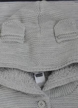 12-18/24-36 м нова тепла трикотажна жилетка для дівчинки з капюшоном мішка медведик lc waikiki7 фото
