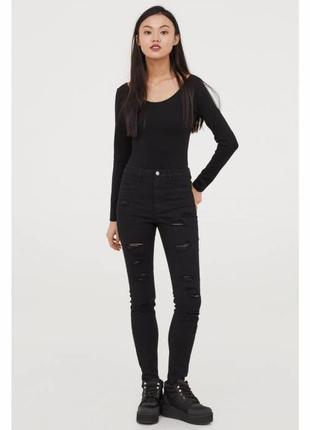 Джинсы super skinny high h&m размер 40