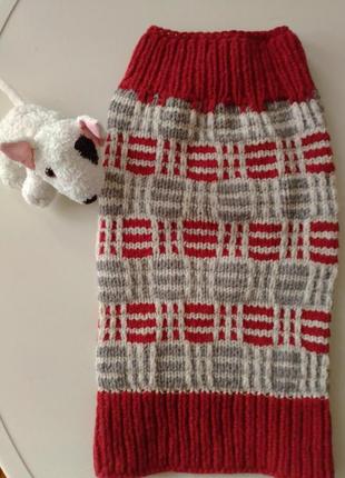 Шерстяной вязаный свитер для средней собаки1 фото