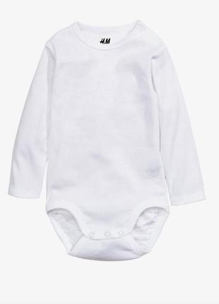 Новый белый боди с рукавами для малыша. размер 68 см, 4-6 мес