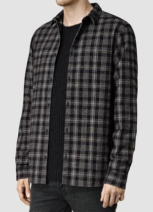 Сорочка allsaints flint shirt в клітину/клітчаста щільна