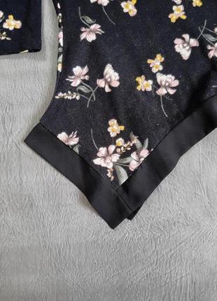 Стильнная тепла туніка квітковий принт коротке плаття4 фото