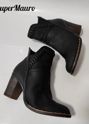 Ботинки ботильоны боты сапоги черные на каблуке в стиле вестерн от бренда supermauro 372 фото