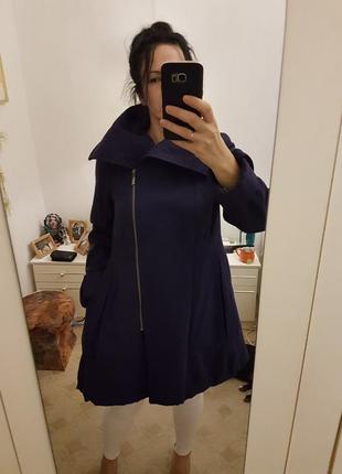 Шикарное фиолетовое пальто косуха 48 р