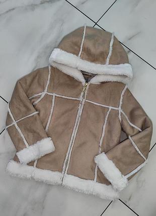 Утепленная демисезонная куртка дублёнка шубка cheecah 3-4 г (98-104см)