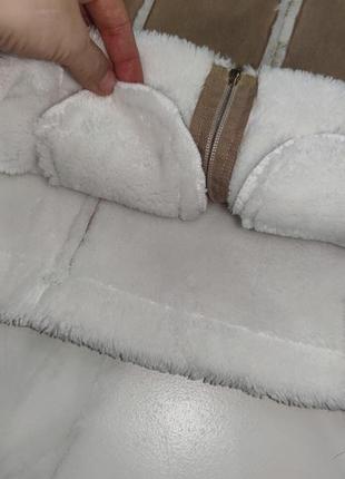 Утепленная демисезонная куртка дублёнка шубка cheecah 3-4 г (98-104см)8 фото