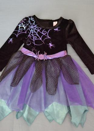 Карнавальный костюм хэллоуин на девочку 3-4 года, ведьма, хеловин, хеллоуин, ведьмочка, паучок