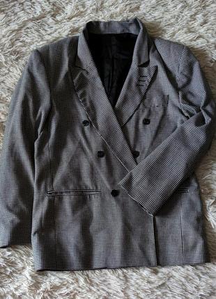 Двубортний оверсайз піджак жакет в гусячу лапку італія