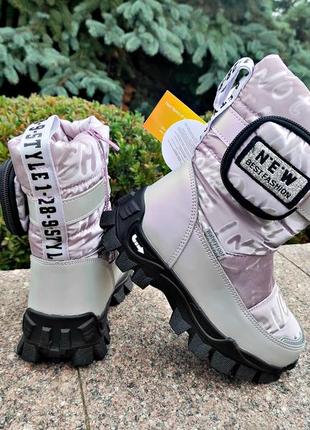 Зимові дутики, чоботи на дівчинку р-р 28,29, бузкові tom m3 фото