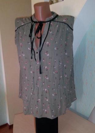 Жата блузка - разлетайка в дрібну квіточку
