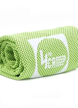Охолоджувальний рушник для фітнесу та спорту 4camp з мікрофібри ct01 зелений 100*30см.