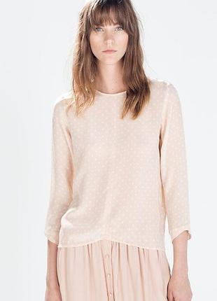 Шелковая блуза в горошек zara
