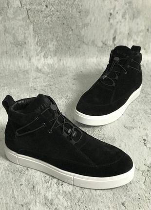 Мужские чёрные замшевые ботинки crack чоловічі чорні замшеві черевики crack3 фото