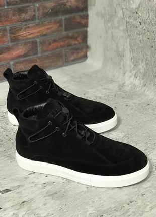 Мужские чёрные замшевые ботинки crack чоловічі чорні замшеві черевики crack10 фото