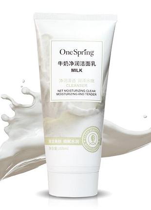 Пінка для обличчя one spring milk face cleanser з екстрактом молока 168 g