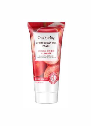 Пінка для вмивання з екстрактом натурального персика onespring peach cleanser1 фото